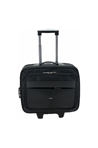 Çekçekli Kabin Boy Seyahat Çantası Valiz 30 Litre Siyah