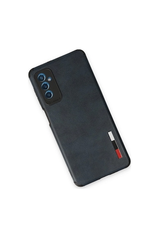 Uray Store Samsung Galaxy Uyumlu  M52 5g Kılıf Loop Deri Silikon - Lacivert