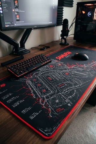 Throne X Pchocasi Voxpad Samurai Edition 90x30 Cm Dikişli Kenar Kaymaz Taban Gaming Mousepad 90x30cm