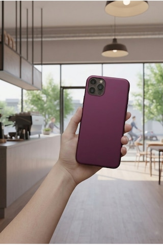 İphone 11 Pro Max Silikon Kılıf Esnek Darbe Emici Koruyucu Telefon Kılıfı Mor