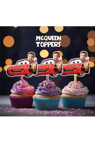 Arabalar Cupcake Pasta Süsü Kürdan 10 Adet 0