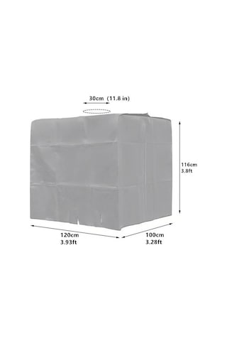 Shineyee 1000l Ibc Ton Balonu Koruması - Dış Mekan Su Tankı Örtüsü, Isı Yalıtımı, Su Ve Toz Koruyucu, Dayanıklı Polyester, Gümüş Rengi 120x100x116cm