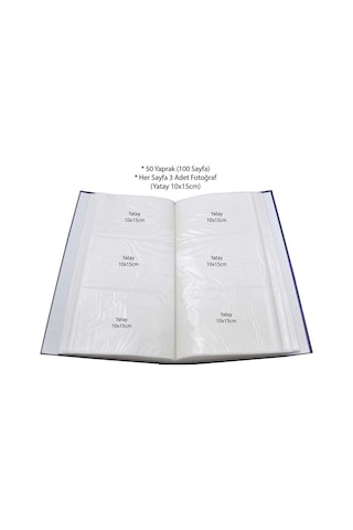 Rabsev 10x15cm 300 Fotoğraf Kapasiteli Ciltbezli Lüks Fotoğraf Albümü RS9306-B