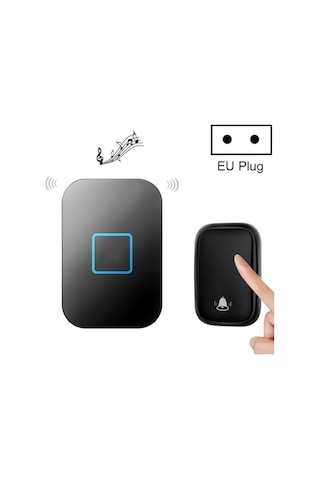 Cacazı Fa88 Kendinden Enerjili Akıllı Ev Kablosuz Kapı Zili, Ab Fiş Siyah A