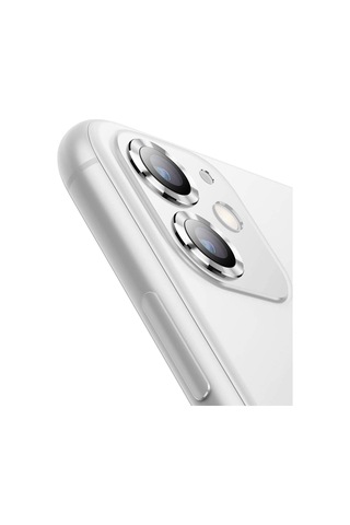 Buff Apple Uyumlu iPhone 11 / 12 / 12 Mini Kamera Metal Lens Koruyucu Gümüş