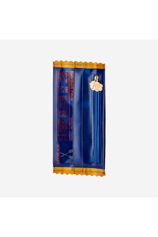 Mavi Suni Deri Spaghetti Makyaj Çantası 10x21,5 Cm