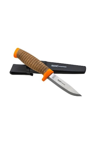 Rox Camping 0321 Bushcraft Plus Paslanmaz Çelik Kamp Bıçağı Turuncu Siyah