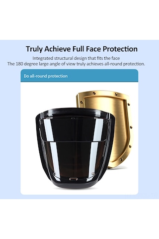 Konesam Küçük Boy Siyah Kaynak Maskesi - Çift Katmanlı Koruma, 90 Katlanabilir Camlı