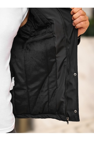 Outdoor Su Ve Rüzgar Geçirmez Kapitone Içi Kürklü Softshell Mont Siyah