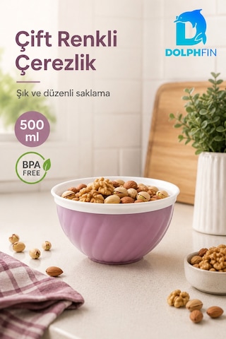 Çift Renkli Çerezlik 500 Ml Bpa Free Sunum Kasesi çok renkli