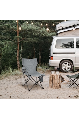 Kingcamp Lotus Comfort Konforlu & Takviyeli Kamp Sandalyesi Grey Gri