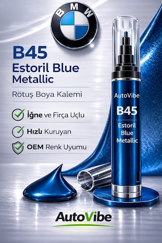 Bmw Rötuş Boya Kalemi B45 Estoril Blue Metallic Estoril Mavi Metalik