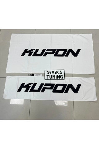 Beyaz Kupon Torpido Ve Sırt Havlusu Seti 2 Adet Torpido 35x135 , Sırt 70 X 135 Anahtarlık Hediye