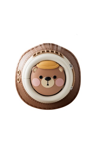 Lyon Şapka Yapraksız Asılı Boyun Fanı Taşın Mini Fan - Kahverengi