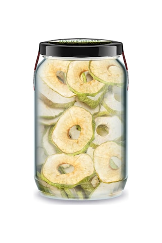 Zencefil Organik Ekşi Yeşil Elma Kurusu Bi Kavanoz 660 Cc. Cam Kavanoz Yuvarlak Dilim Kuru Elma Slice Dried Apple Diğer