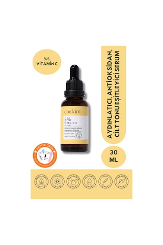 %5 C Vitamini Serum 30 Ml %2 Niacinamide, Leke Karşıtı, Aydınlatıcı, Ton Eşitleyici