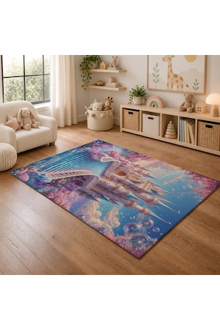 Kartela Halı Büyülü Prenses Macerası Kaymaz Taban Çocuk Oyun Halısı - 200 X 300 Cm Çok Renkli