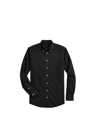 Coupon Erkek Gabardin Gömlek %100 Pamuk / Siyah Siyah
