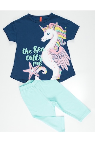 Denokids Mushi Denizatı Unicorn Kız Tunik Takım Çok Renkli