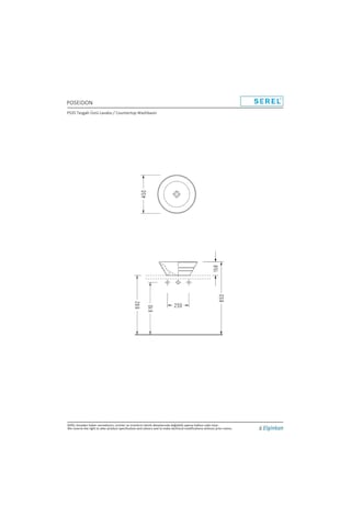 Serel Poseidon 45 CM Tezgah Çanak Lavabo Batarya Deliksiz Ps35D x s