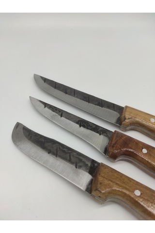 Yatağan El Yapımı Dövme Çelik 3'lü Bıçak Seti