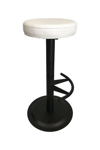 Bar Sandalyesi Bar Taburesi Beyaz Deri Oturak Çok Renkli