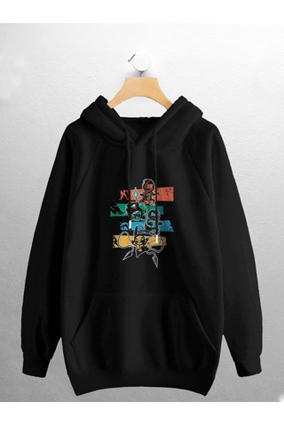 Macklin Unisex Kadın Erkek Mortal Kombat Pokemon Baskılı Sweatshirt Siyah Mck0665 Siyah