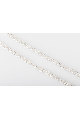 925 Ayar Gümüş Yuvarlak Model Unisex Doc Zincir Kolye 4 Mm