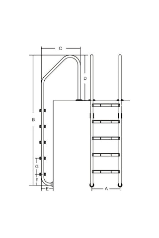 Superpool 3 Basamaklı Aısı-304 Standart Havuz Merdiveni
