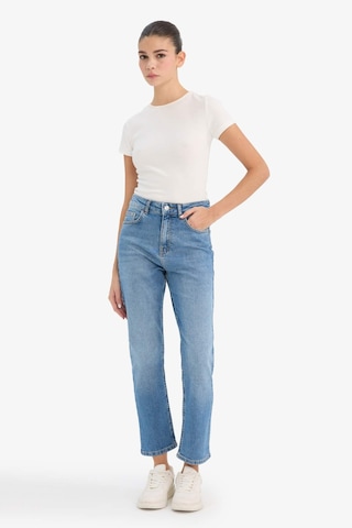Defacto Mary Vintage Straight Fit Yüksek Bel Bilek Boy Jean Yıkamalı Pantolon F3094ax25wnnm28 Mavi