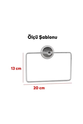 Krom Renk Vidalı Kare Havluluk Lavabo Banyo Mutfak Aparat Standı Bez Havlu Askısı Paslanmaz Metal Genel
