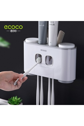 Duvara Monte Otomatik Diş Macunu Sıkacağı Dispenseri, Mavi,