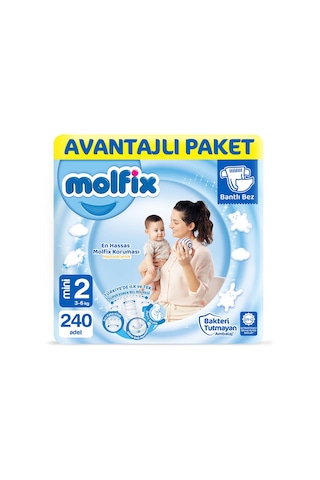 Molfix Bebek Bezi 2 Numara Mini Avantajlı Paket 240 Adet