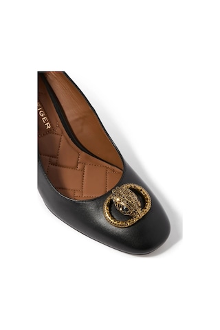 Kurt Geiger Chelsea Round Toe 85 Deri Lüks Tasarım Kadın Stiletto Topuklu Ayakkabı Siyah 40,5