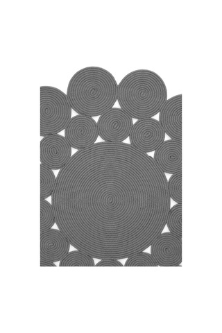 Cool Halı Luke 505 Gri Yuvarlak Bohem Örgü Hasır Kilim Dekoratif Antre Mutfak Balkon Banyo Halısı