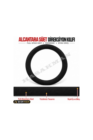 Subaru Outback Dikme Direksiyon Kılıfı Alcantara Süet Monza Black Bs Premium 2015-2019 Siyah