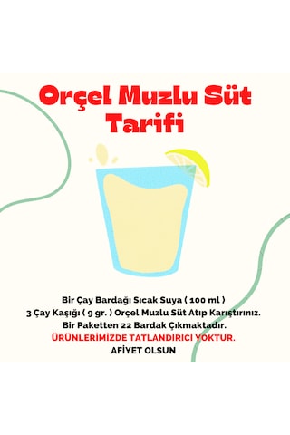 Orçel Salep Muzlu Süt Aromalı İçecek Tozu Oralet Çay 2 x 200 G