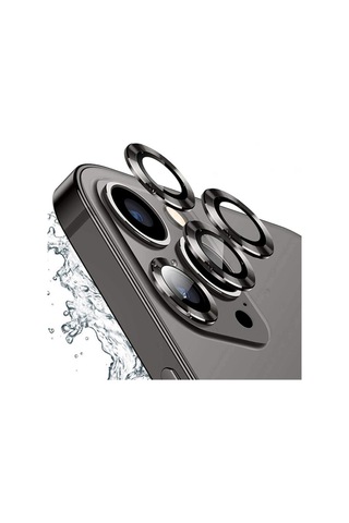 Apple Uyumlu iPhone 12 Pro Max 3D Metal Çerçeveli Kamera Lens Koruyucu (484505230)
