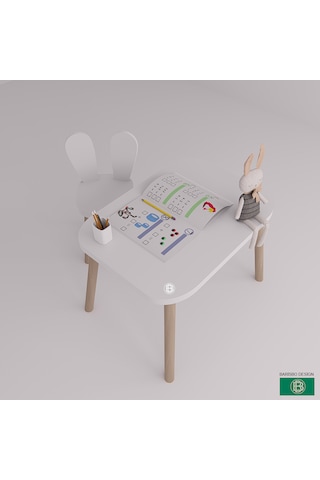 Çocuk Masası Ve Sandalyesi Oyun & Aktivite Masası Lake Beyaz  -  Meşe