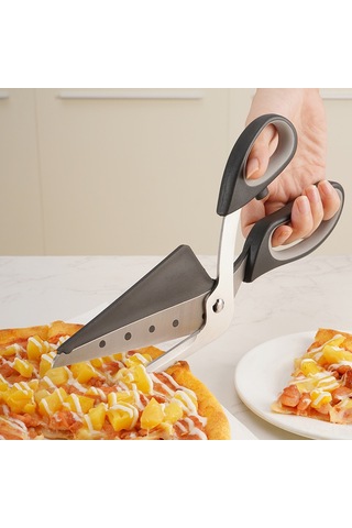 Yunboo Ev Ve Restoranlar İçin Çok Fonksiyonlu, Ayrılabilir Paslanmaz Çelik Pizza Kırıcı Ve Shovel Kombinasyon Aleti Siyah-gri Diğer