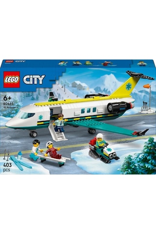LEGO® City Acil Hava Ambulans Uçağı 60465 - 6 Yaş ve Üzeri Çocuklar için Kar Motosikleti İçeren Oyuncak Yapım Seti (403 Parça)