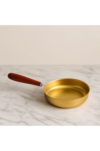 Qerhome Ahşap Saplı Gold Paslanmaz Çelik Sos Yumurta Tavası 16 Cm Gold