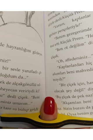 Ahşap Kitap Tutucu Aparat - Tek Elle Kitap Okuma Desteği - Baş Parmak Kitap Ayracı