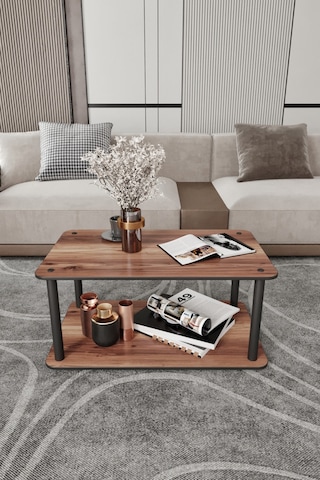 Masivo Kare Orta Sehpa Ceviz Ceviz