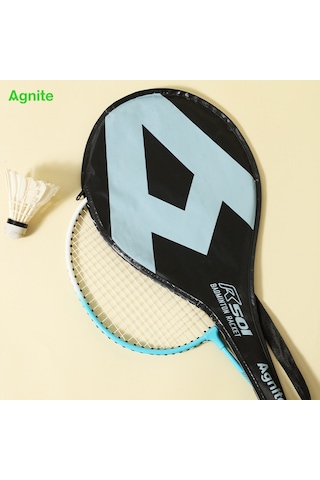 Agnıte Er501 Badminton Raketi Demir Alaşımlı Tekli Paket Mavi/yeşil