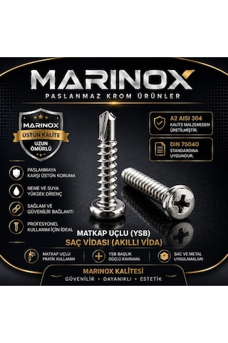 3,9 Mm Akıllı Vida Matkap Uçlu Ysb Saç Vidası Dın 7504o A2 Aısı 304 Kalite 50 Adet 3.9 x 25 3,9 Mm Akıllı Vida Matkap Uçlu Ysb Saç Vidası Dın 7504o A2 Aısı 304 Kalite 50 Adet 3.9 x 25