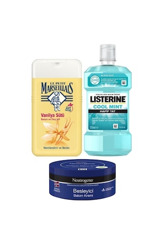 Le Petit Marseillais Vanilya Sütü Duş Jeli 250 ML+Listerin Gargara 250 ML+Neutrogena Krem 30 ML
