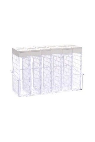 Novahub Kahve Açılış Kapaklı Şeffaf 2 Yönlü Baharat Kavanozu Set 6 Adet Mutfak İçin Kahve