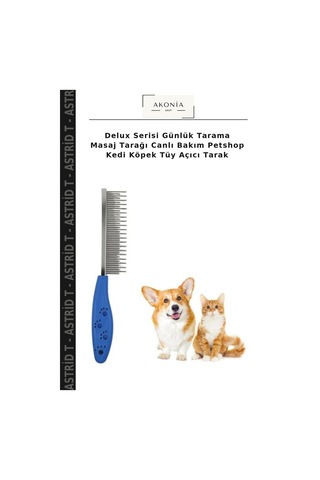 Delux Serisi Günlük Tarama Masaj Tarağı Canlı Bakım Petshop Kedi Köpek Tüy Açıcı Tarak