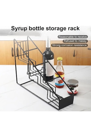 Tongxida Kahve Şurubu Depolama Raf Mutfak Konteyner Organizatör Asil Siyah İçin Asil Siyah